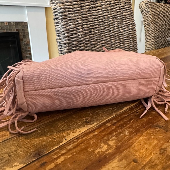 Maje M bag With Fringe - Pale Pink Leather Cross-body Purse - EUC - Picture 3 of 10